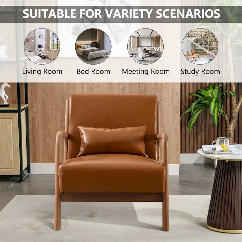 Fauteuil d'appoint moderne en bois massif pour salon