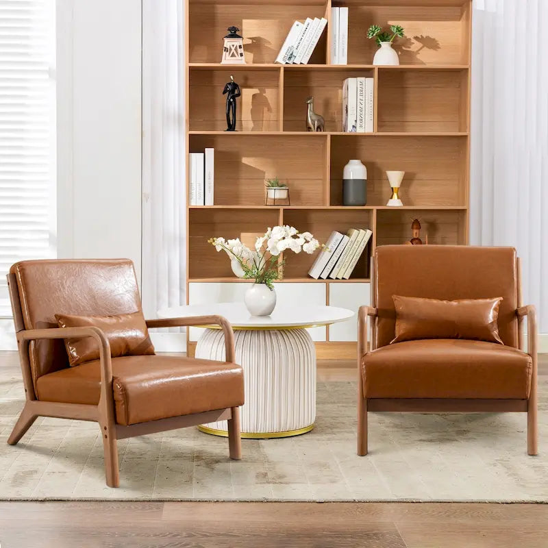 Fauteuil d'appoint moderne en bois massif pour salon