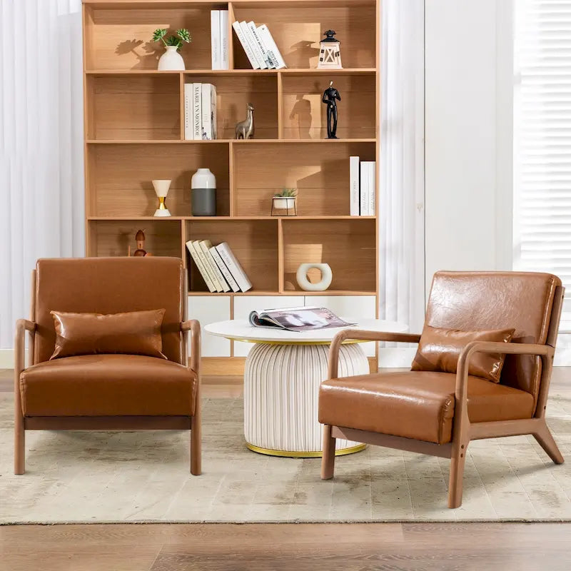 Fauteuil d'appoint moderne en bois massif pour salon