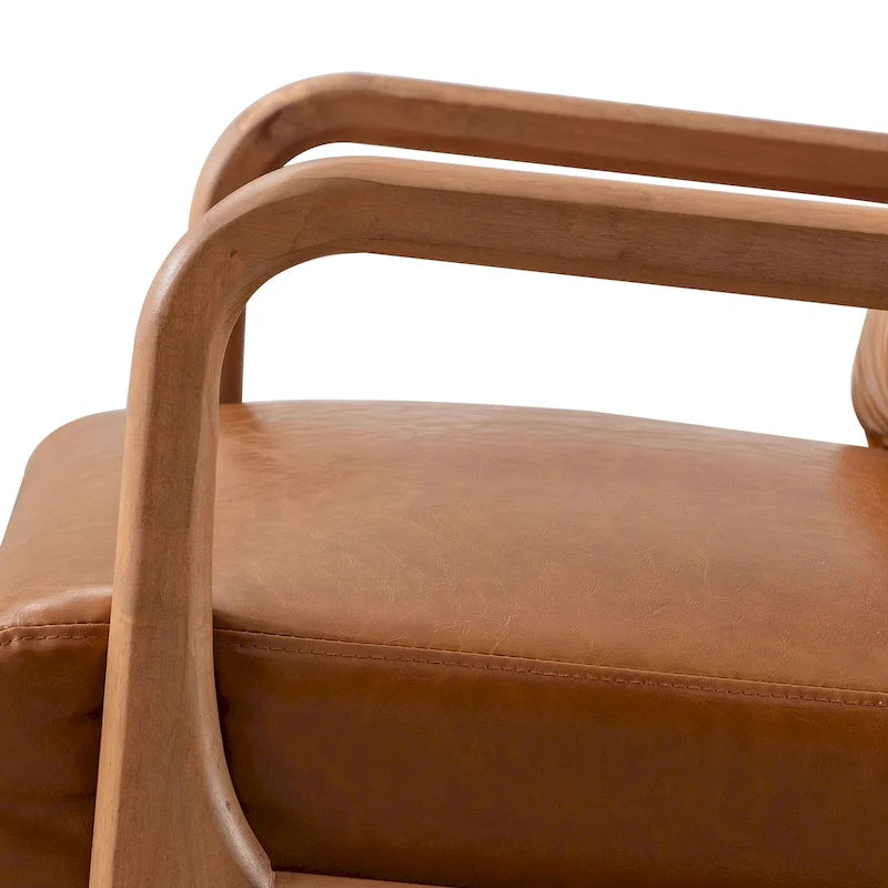 Fauteuil d'appoint moderne en bois massif pour salon
