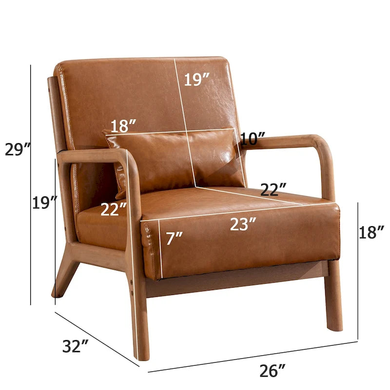 Fauteuil d'appoint moderne en bois massif pour salon
