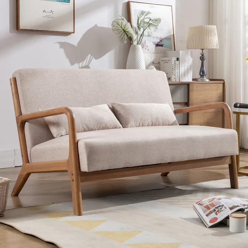 Fauteuil d'appoint moderne en bois massif pour salon