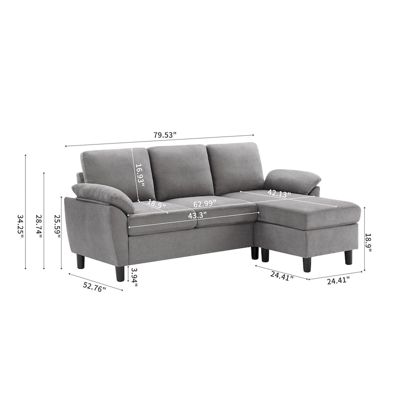 79,72 € Canapé d'angle en forme de L pour salon