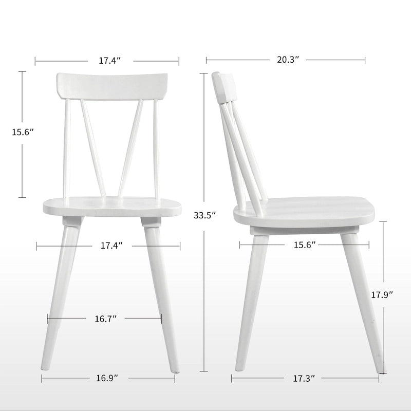 17.4 Chaises de salle à manger larges en bois