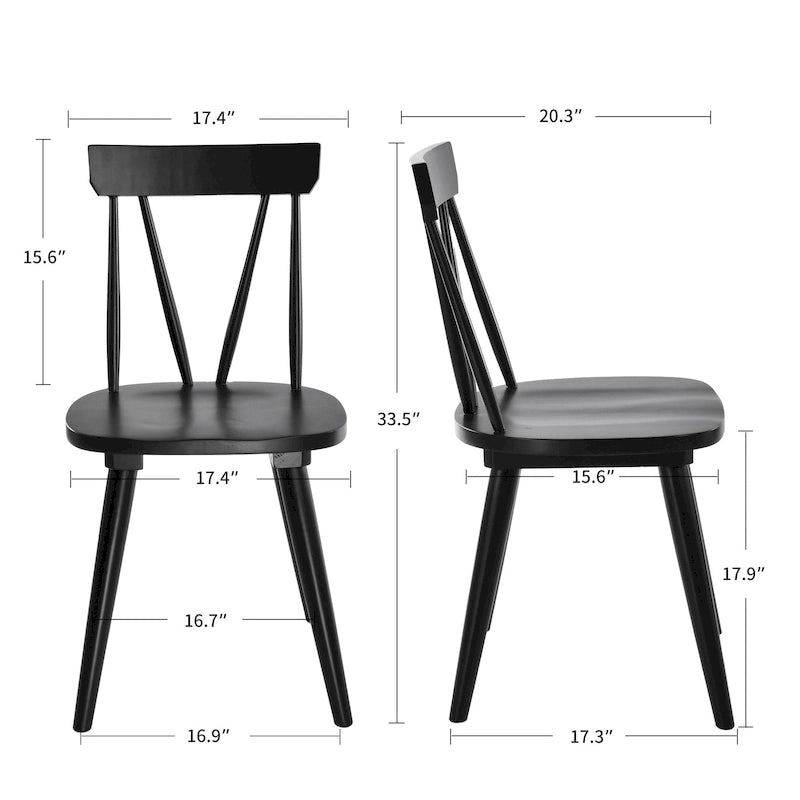 17.4 Chaises de salle à manger larges en bois
