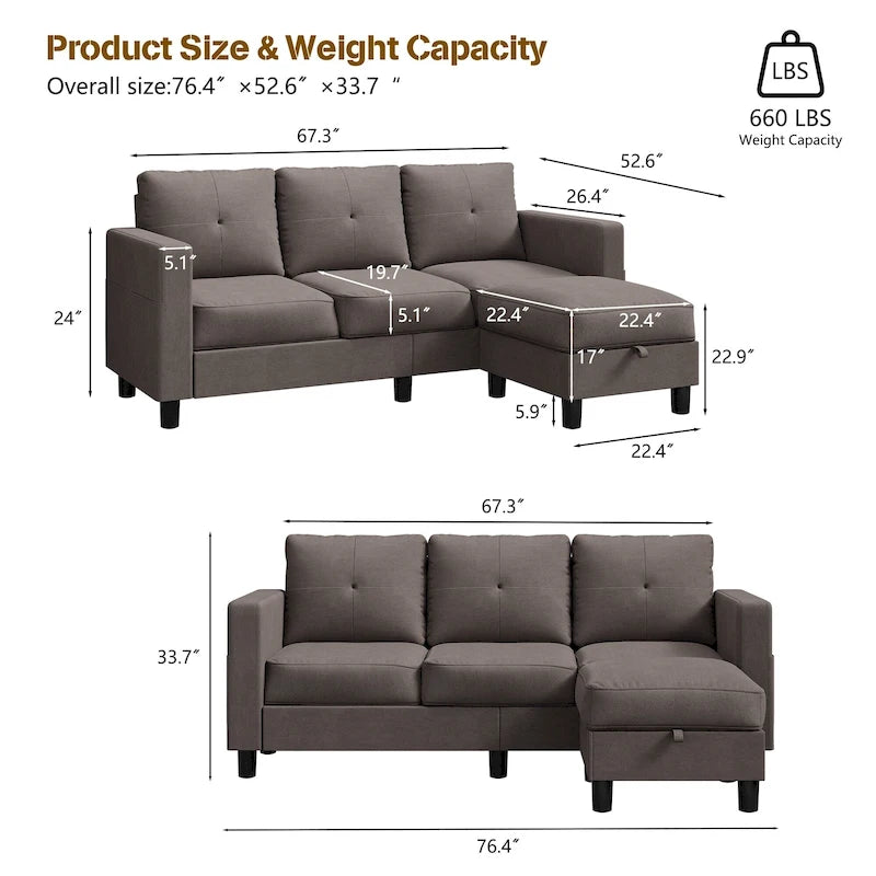 Canapé modulable convertible en L
