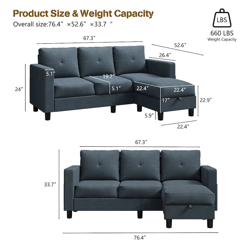 Canapé modulable convertible en L