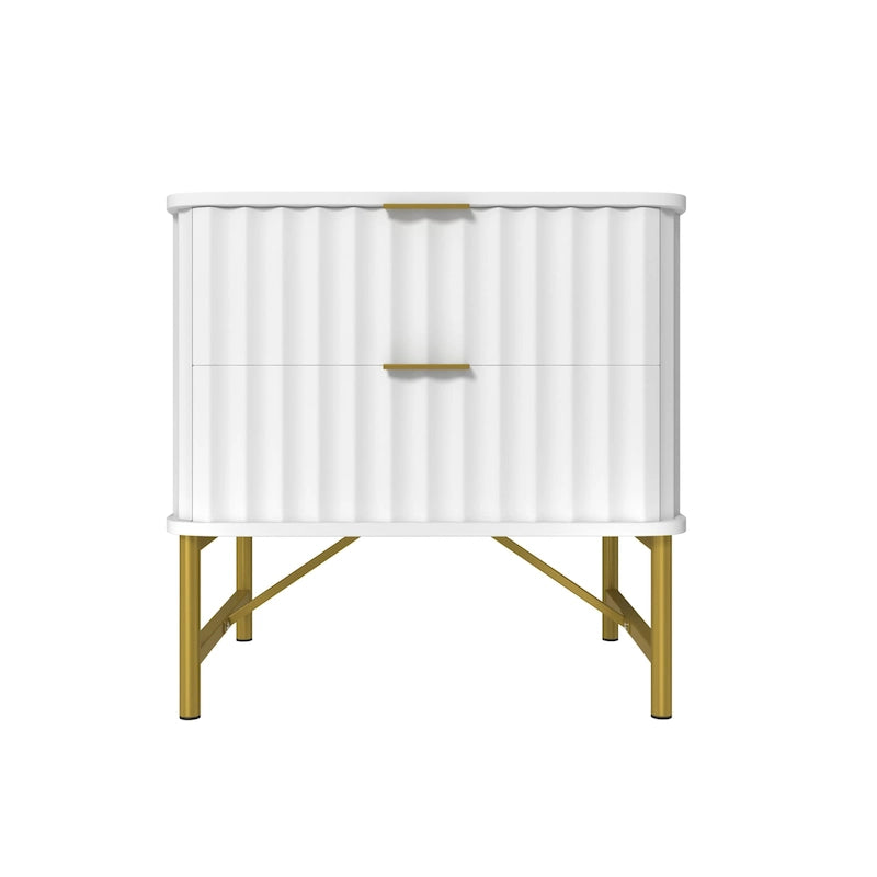 Table de chevet moderne avec deux tiroirs