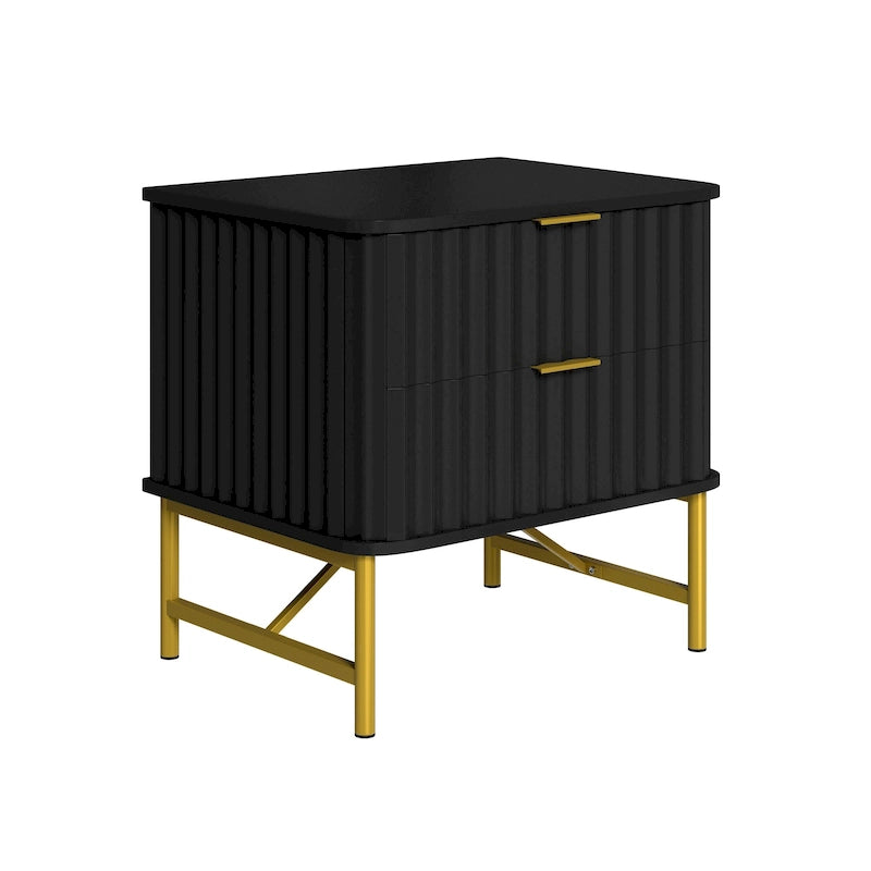 Table de chevet moderne avec deux tiroirs
