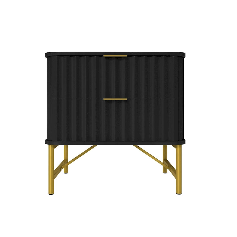Table de chevet moderne avec deux tiroirs