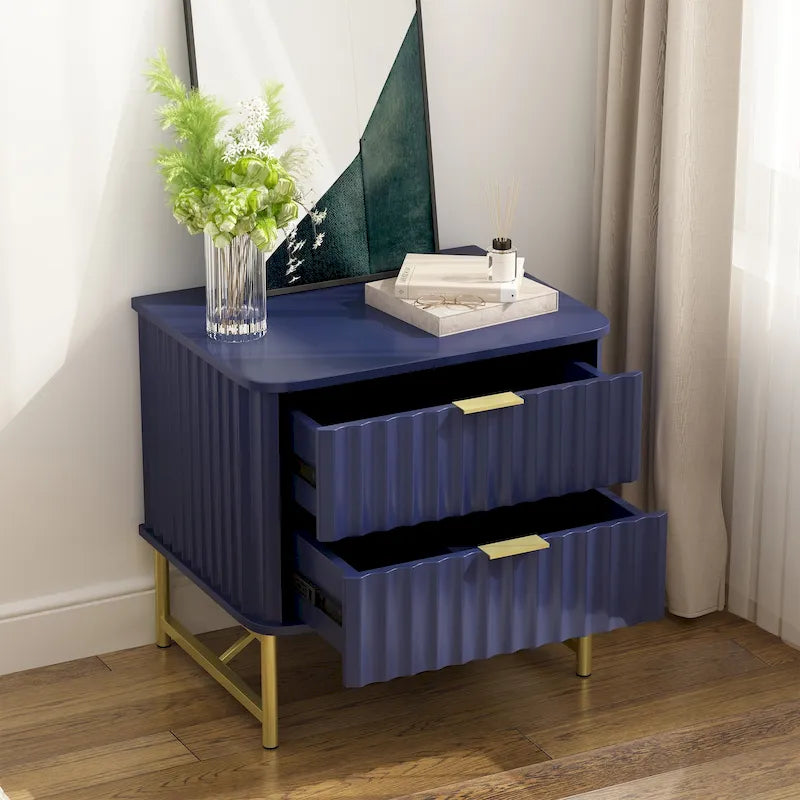 Table de chevet moderne avec deux tiroirs