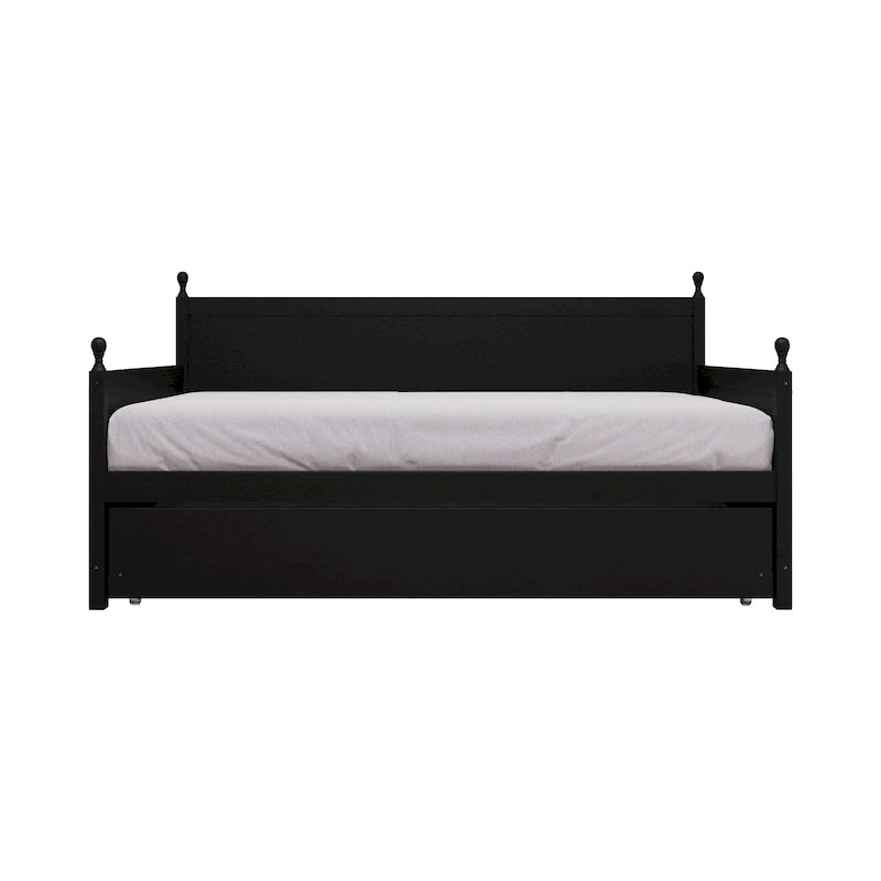 Lit de repos individuel en bois de style Mid-Century (avec lit gigogne escamotable)
