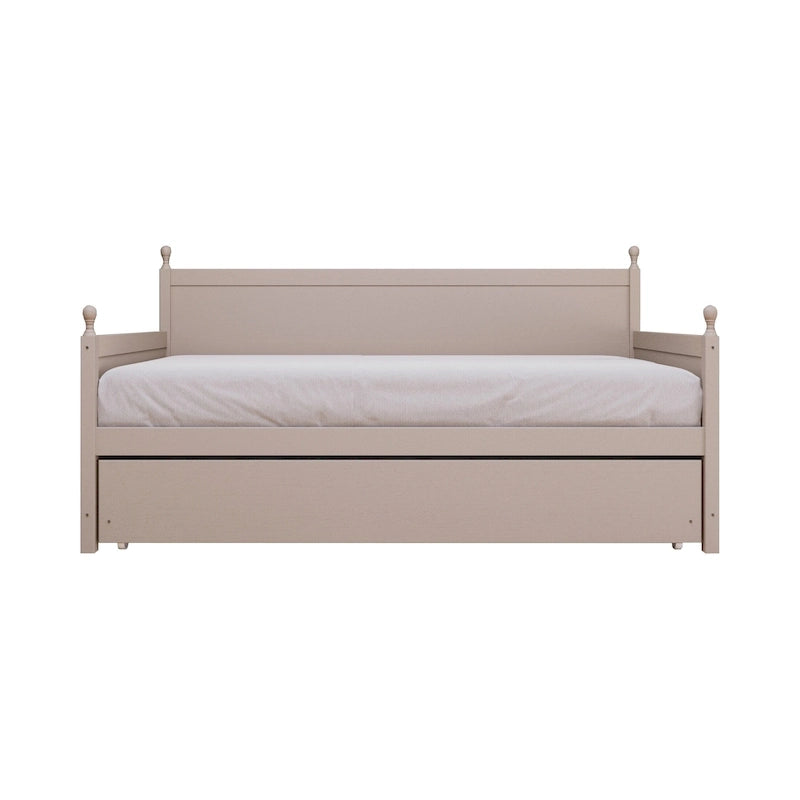 Lit de repos individuel en bois de style Mid-Century (avec lit gigogne escamotable)