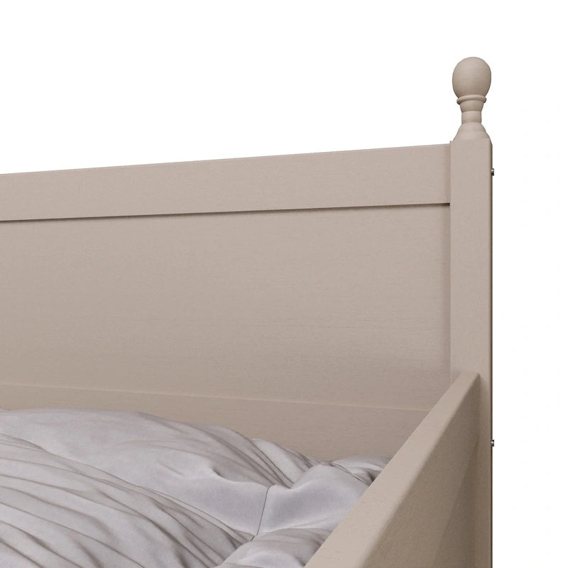 Lit de repos individuel en bois de style Mid-Century (avec lit gigogne escamotable)