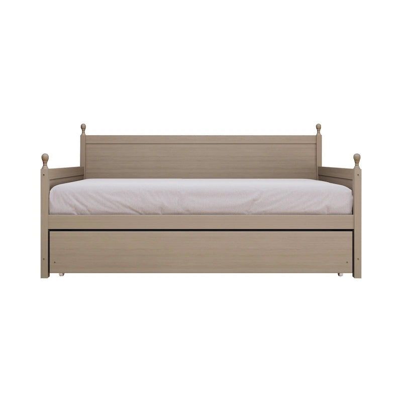 Lit de repos individuel en bois de style Mid-Century (avec lit gigogne escamotable)