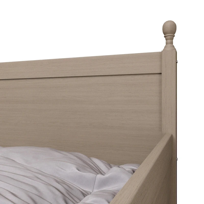 Lit de repos individuel en bois de style Mid-Century (avec lit gigogne escamotable)