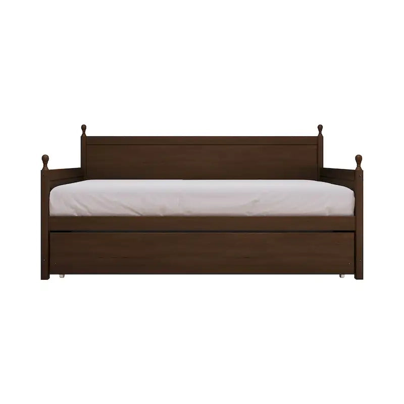 Lit de repos individuel en bois de style Mid-Century (avec lit gigogne escamotable)
