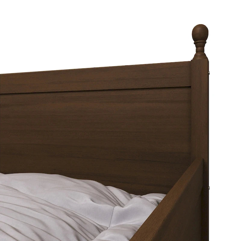 Lit de repos individuel en bois de style Mid-Century (avec lit gigogne escamotable)