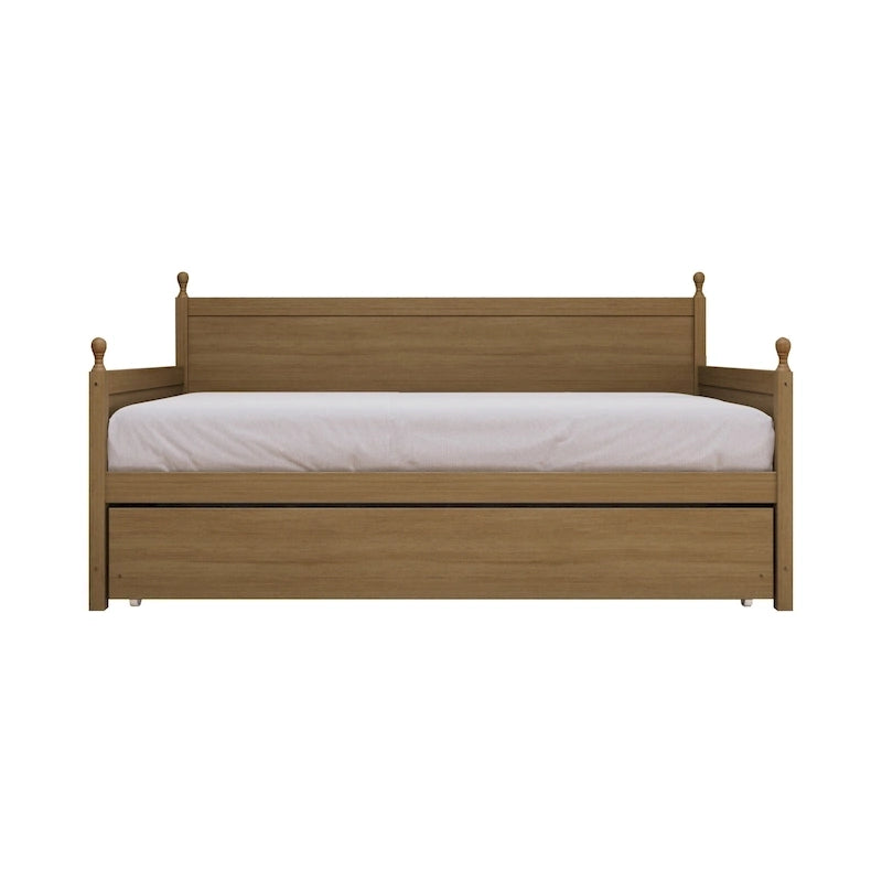 Lit de repos individuel en bois de style Mid-Century (avec lit gigogne escamotable)