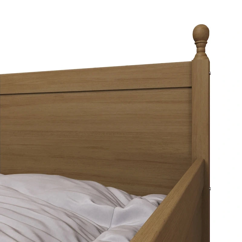 Lit de repos individuel en bois de style Mid-Century (avec lit gigogne escamotable)