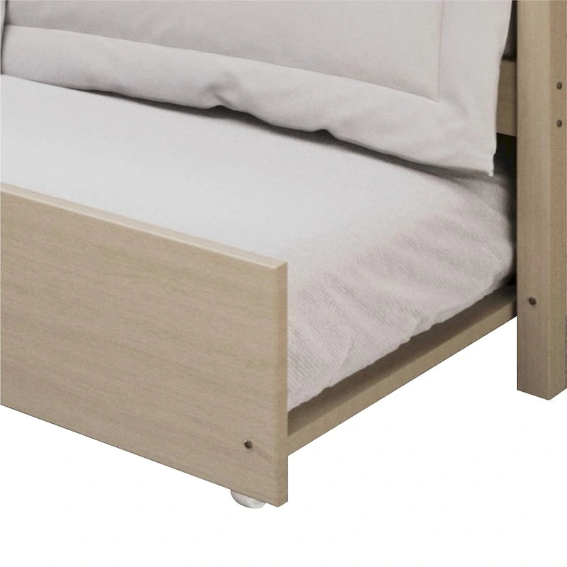 Lit de repos individuel en bois de style Mid-Century (avec lit gigogne escamotable)