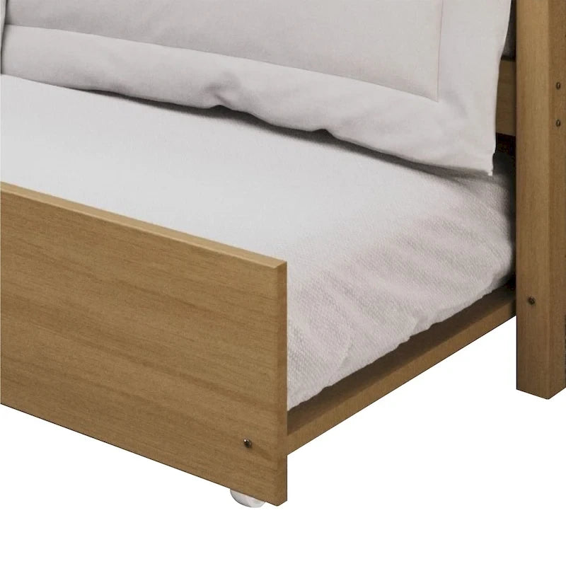 Lit de repos individuel en bois de style Mid-Century (avec lit gigogne escamotable)