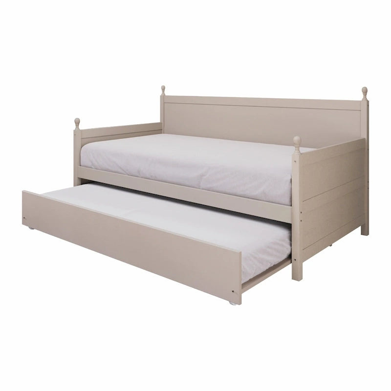 Lit de repos individuel en bois de style Mid-Century (avec lit gigogne escamotable)