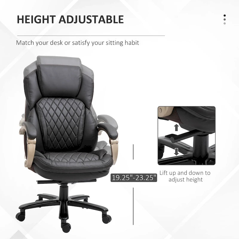 Chaise de bureau ergonomique robuste avec fonction bascule, hauteur réglable et roulettes