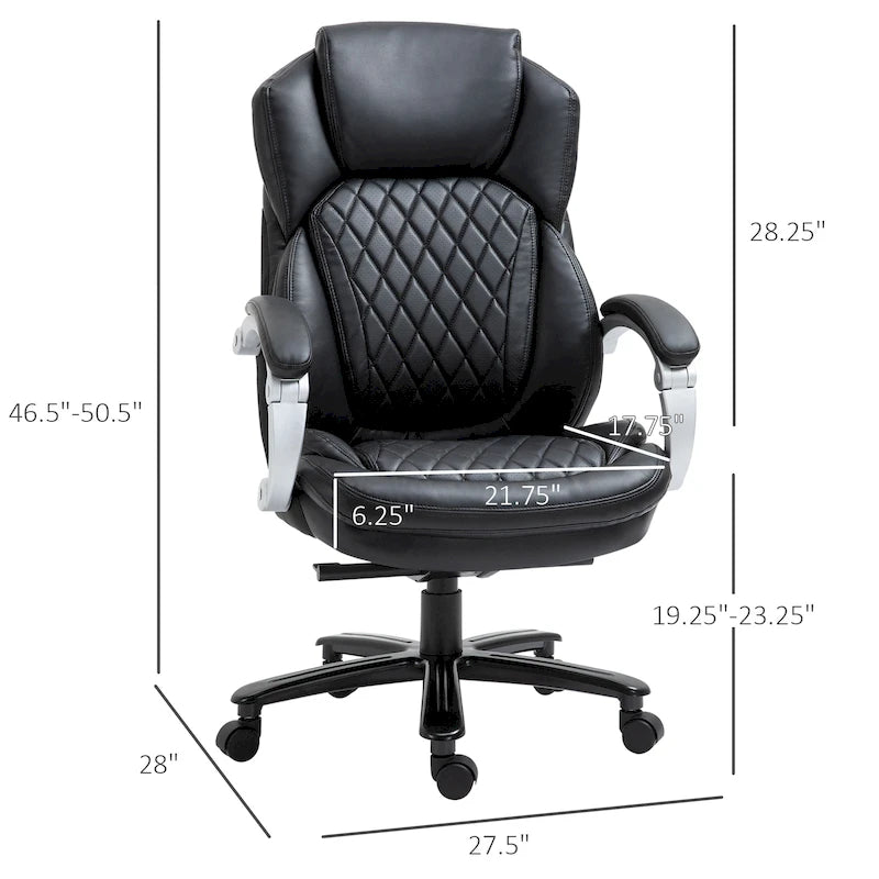Chaise de bureau ergonomique robuste avec fonction bascule, hauteur réglable et roulettes