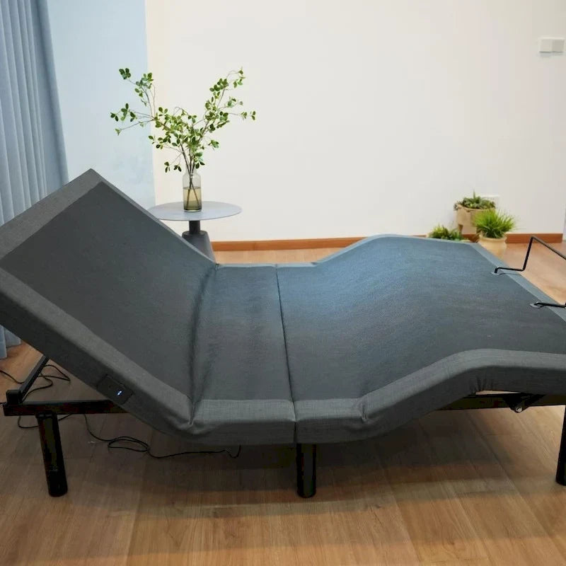 Cadre de lit réglable pour lits avec rangement, gravité zéro, station de charge USB, télécommande sans fil pour l'inclinaison de la tête et des pieds