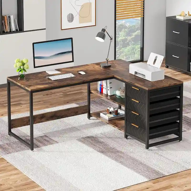 Bureau d'angle réversible en L