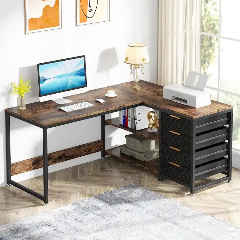 Bureau d'angle réversible en L