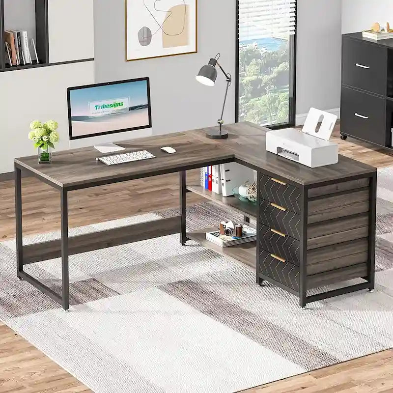 Bureau d'angle réversible en L