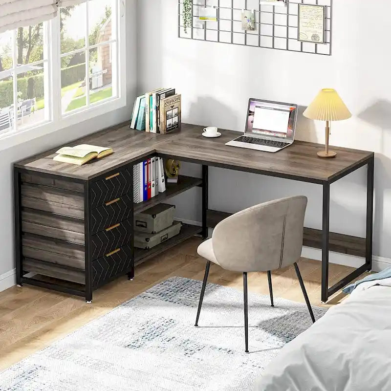 Bureau d'angle réversible en L