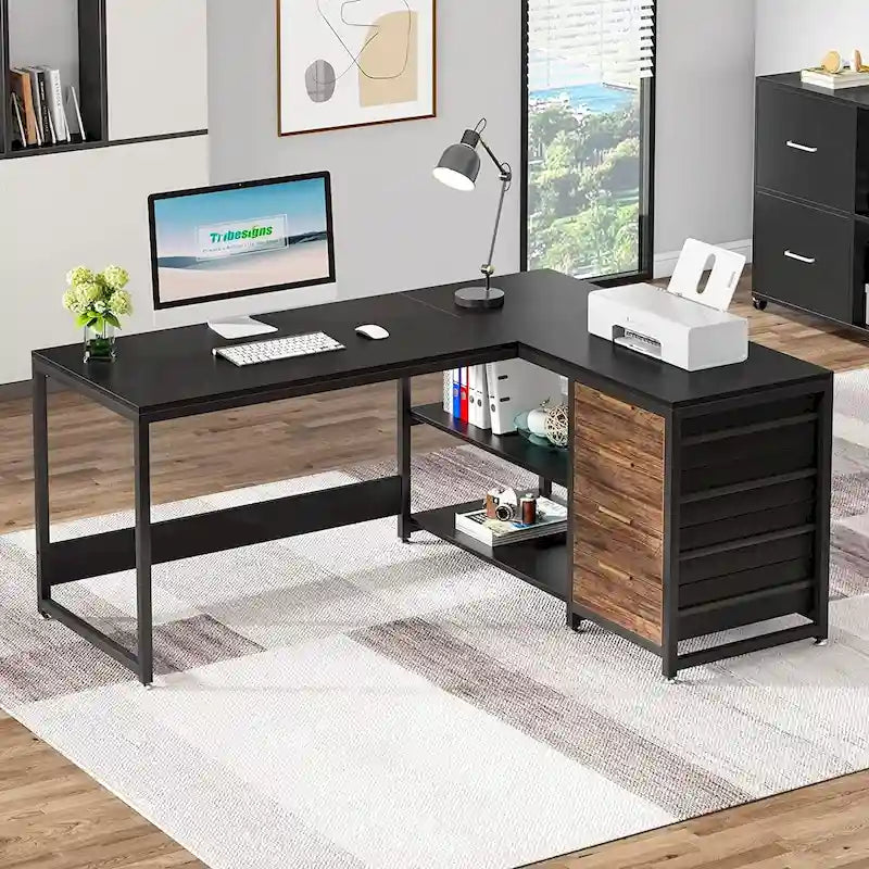 Bureau d'angle réversible en L