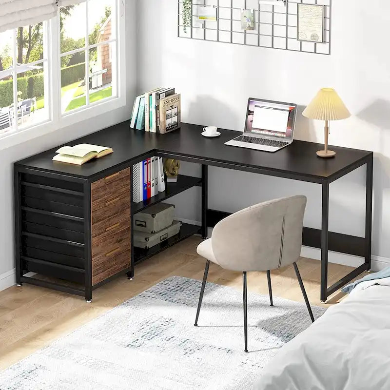 Bureau d'angle réversible en L