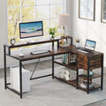 Bureau d'angle avec tiroirs en forme de L — Bureau d'angle pour la maison
