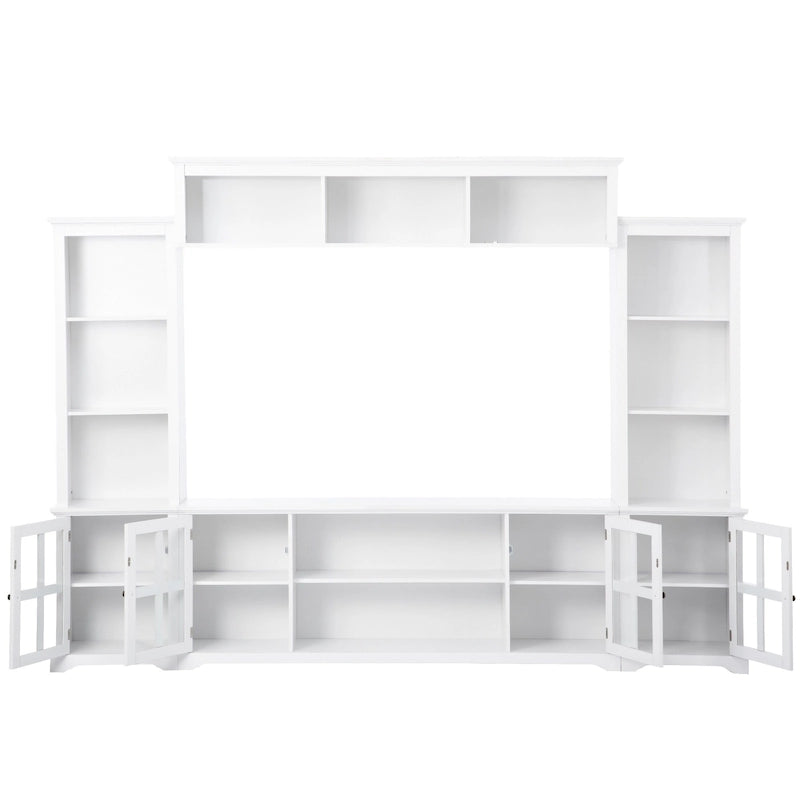 Meuble TV avec pont, table console TV pour téléviseurs jusqu'à 70 pouces, deux colonnes latérales