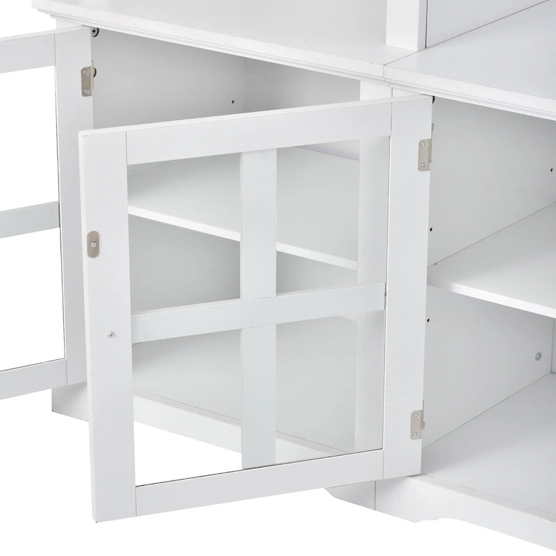 Meuble TV avec pont, table console TV pour téléviseurs jusqu'à 70 pouces, deux colonnes latérales