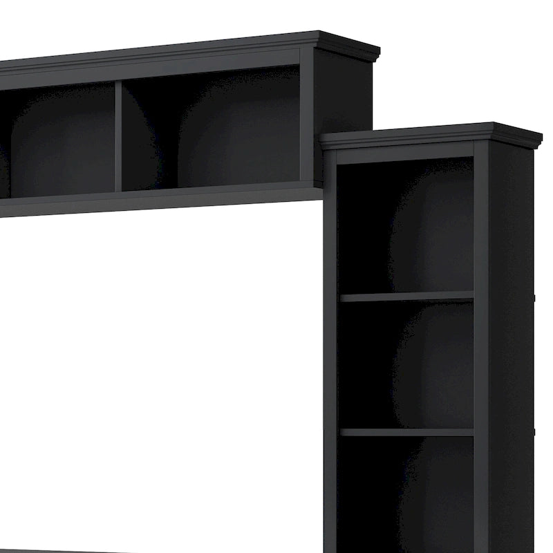 Meuble TV avec pont, table console TV pour téléviseurs jusqu'à 70 pouces, deux colonnes latérales