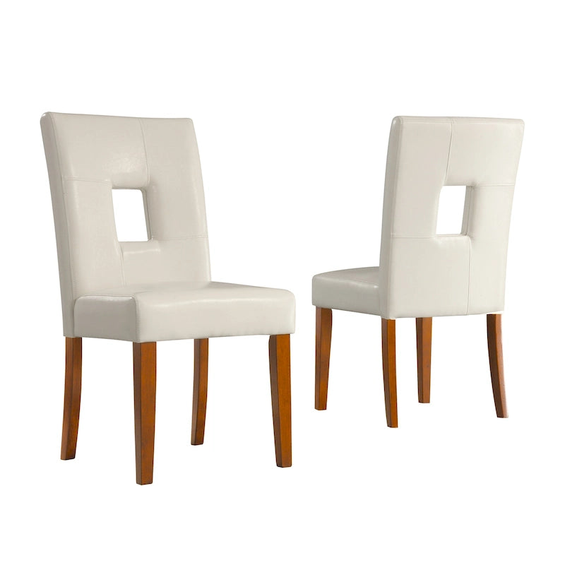 Chaises de salle à manger en similicuir blanc (lot de 2)