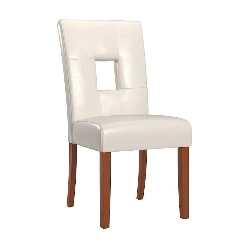 Chaises de salle à manger en similicuir blanc (lot de 2)
