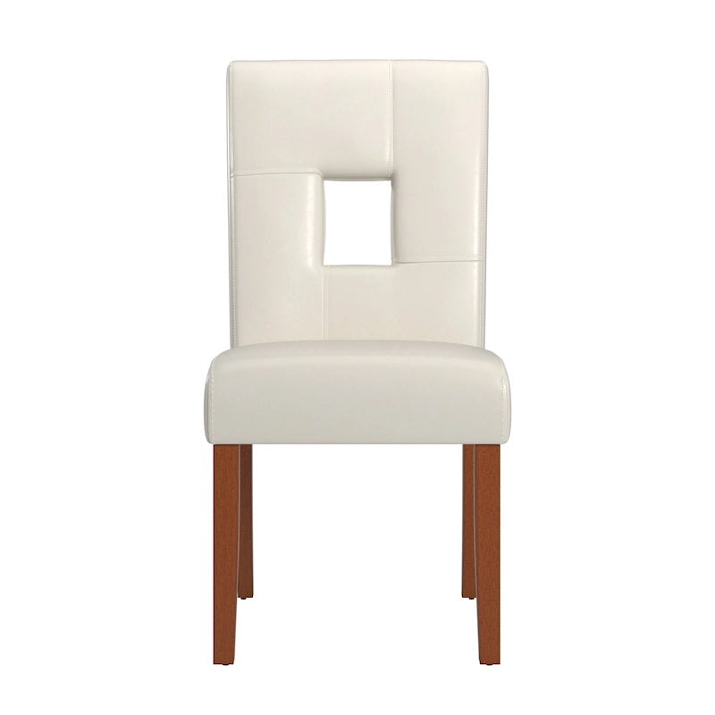 Chaises de salle à manger en similicuir blanc (lot de 2)