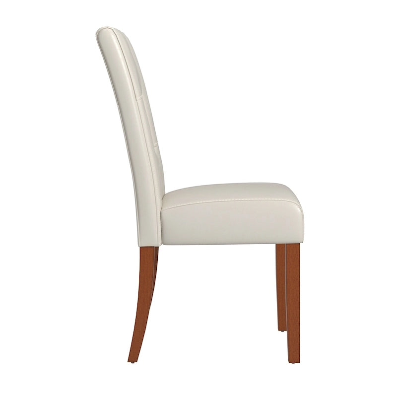 Chaises de salle à manger en similicuir blanc (lot de 2)