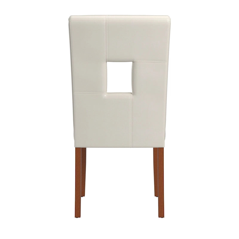 Chaises de salle à manger en similicuir blanc (lot de 2)