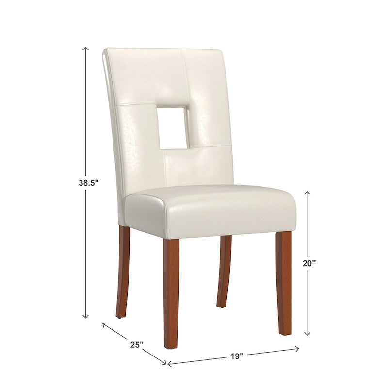 Chaises de salle à manger en similicuir blanc (lot de 2)