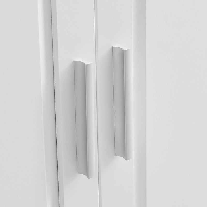 Armoire de rangement haute et large avec portes, trois tiroirs