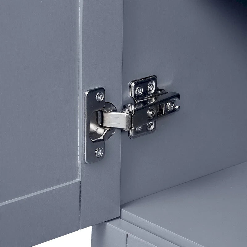 Armoire de rangement haute et large avec portes, trois tiroirs
