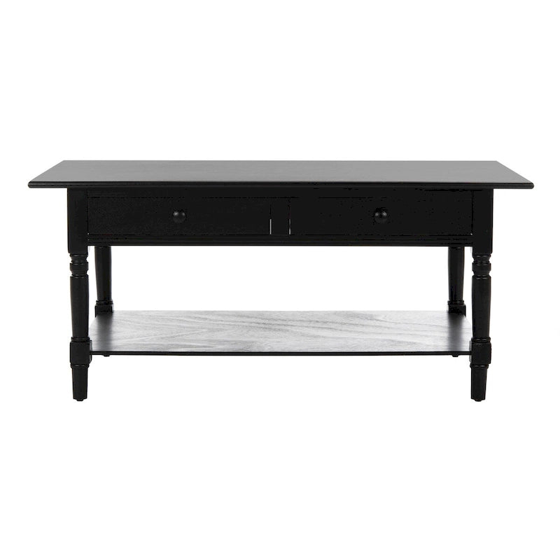 Table basse grise à deux tiroirs — 105,9 cm L x 55,1 cm P x 47 cm H