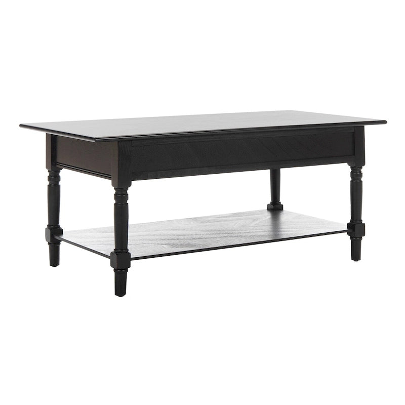 Table basse grise à deux tiroirs — 105,9 cm L x 55,1 cm P x 47 cm H